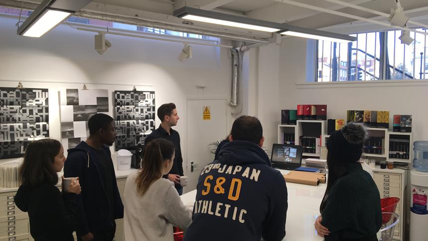 LCCA students from the BA Graphic Design course had the opportunity to visit Fedrigoni Imaginative Papers Studio in Clerkenwell Road